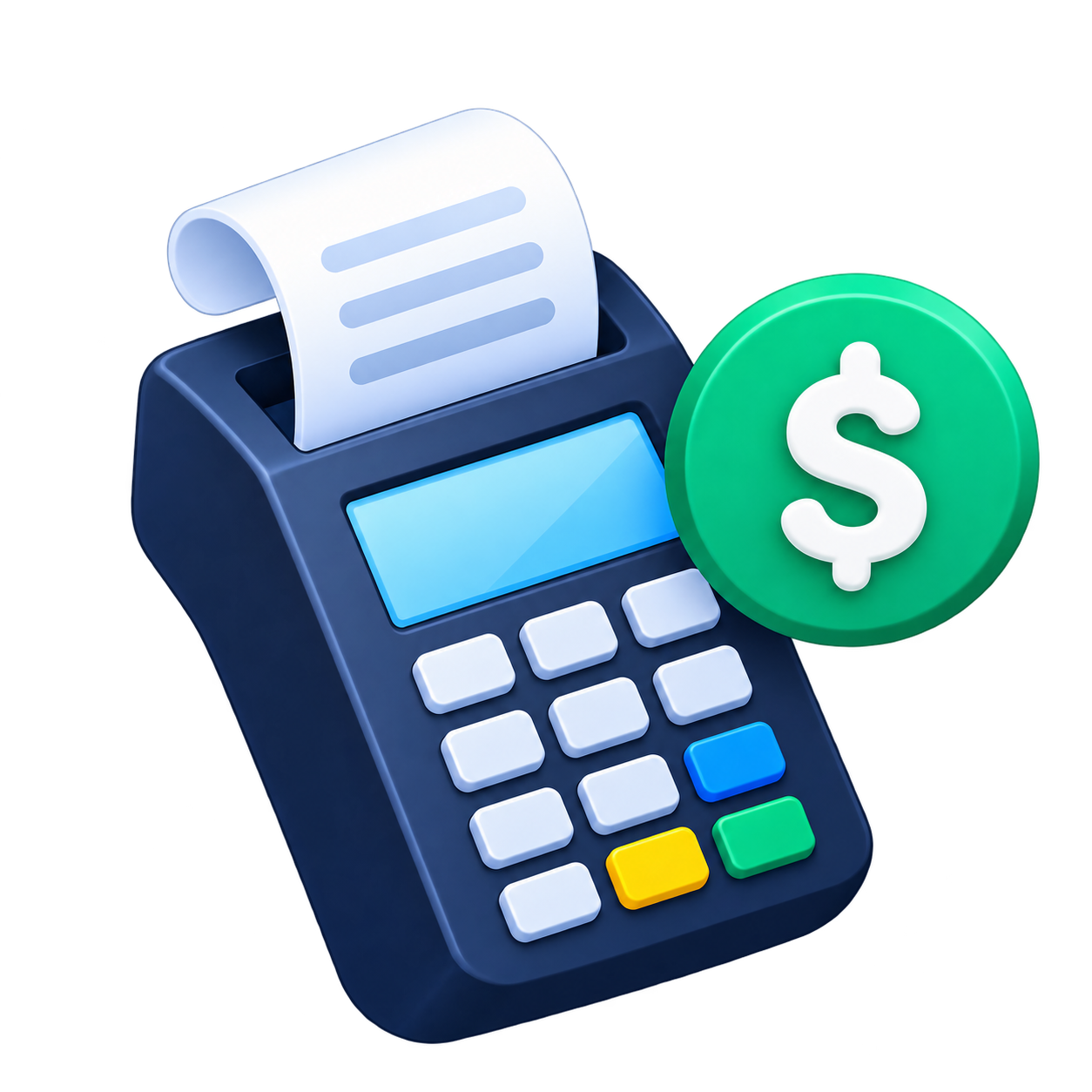 3D Payment Terminal with Dollar Badge